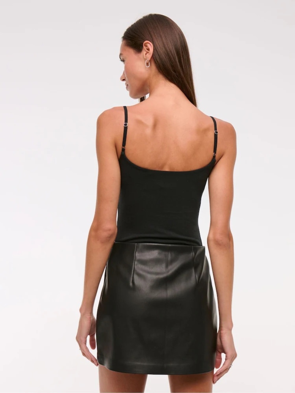 Abercrombie Black Leather Mini Skort